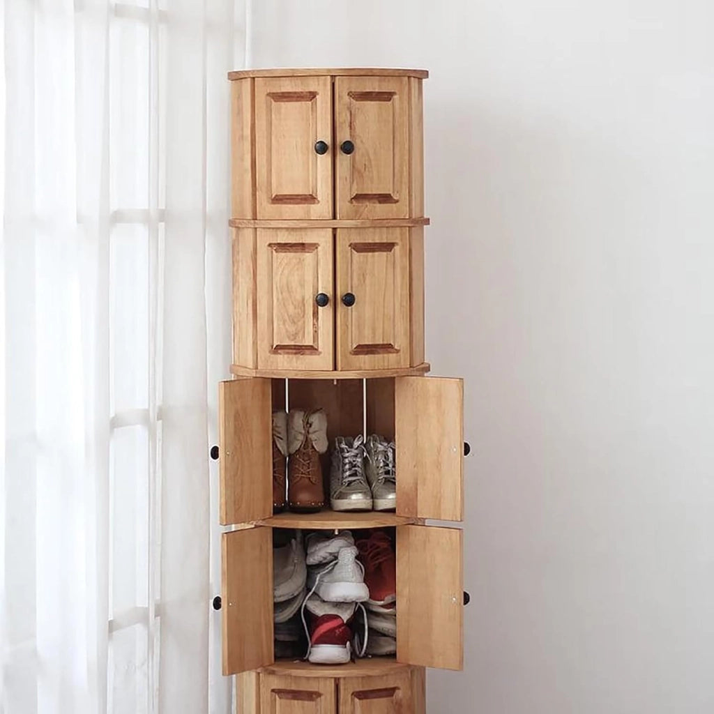 scarpiera Scarpiera Girevole autoportante Premium con Ante - Squisito Organizer per riporre Scarpe in Legno per Ingresso - 43 * 161 cm