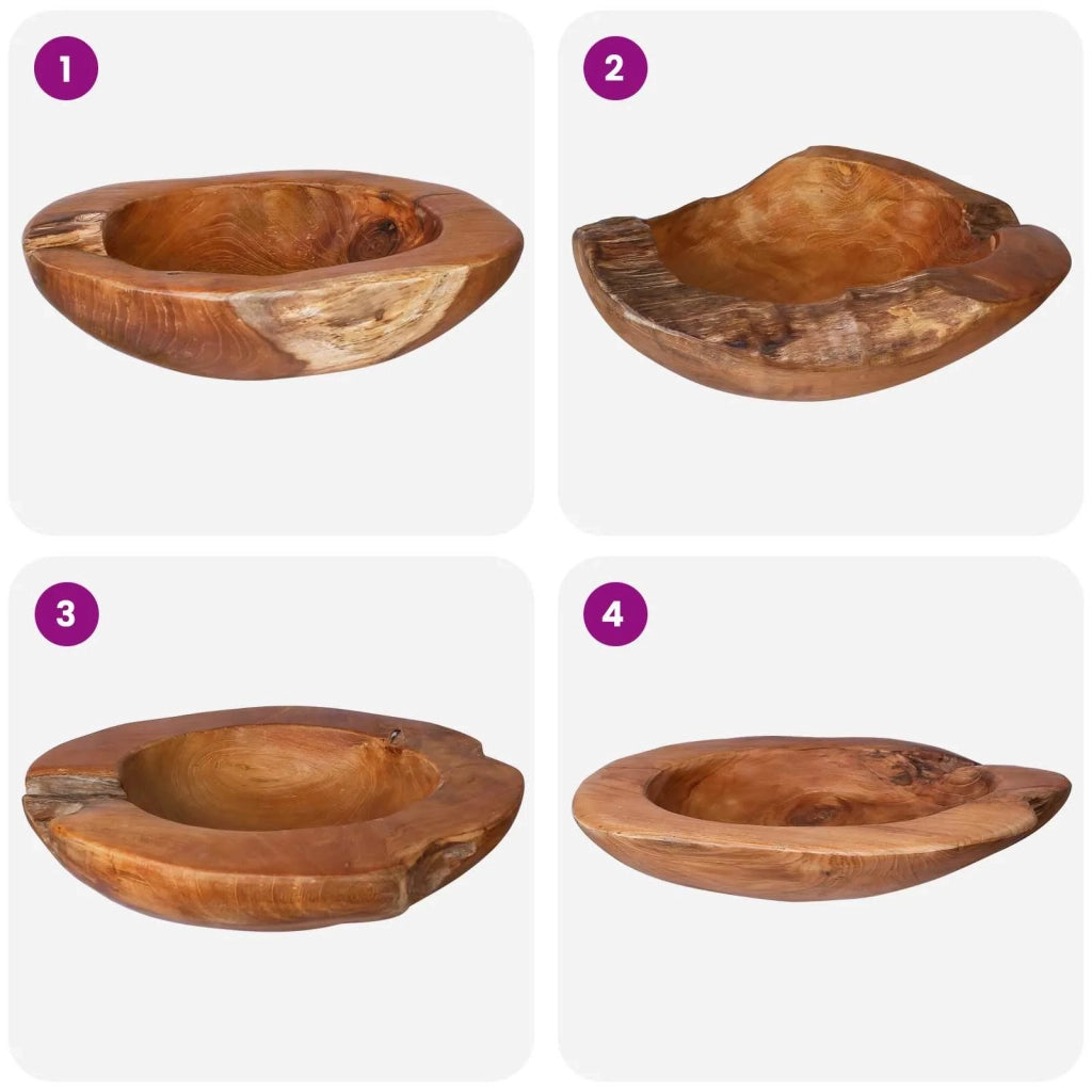 Portafrutta JEPARA Ø 30 cm Legno di teak massello Rotondo 42010335