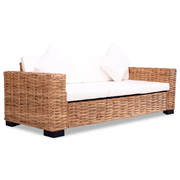 Divano a 3 Posti in Rattan Naturale   cod mxl 11897