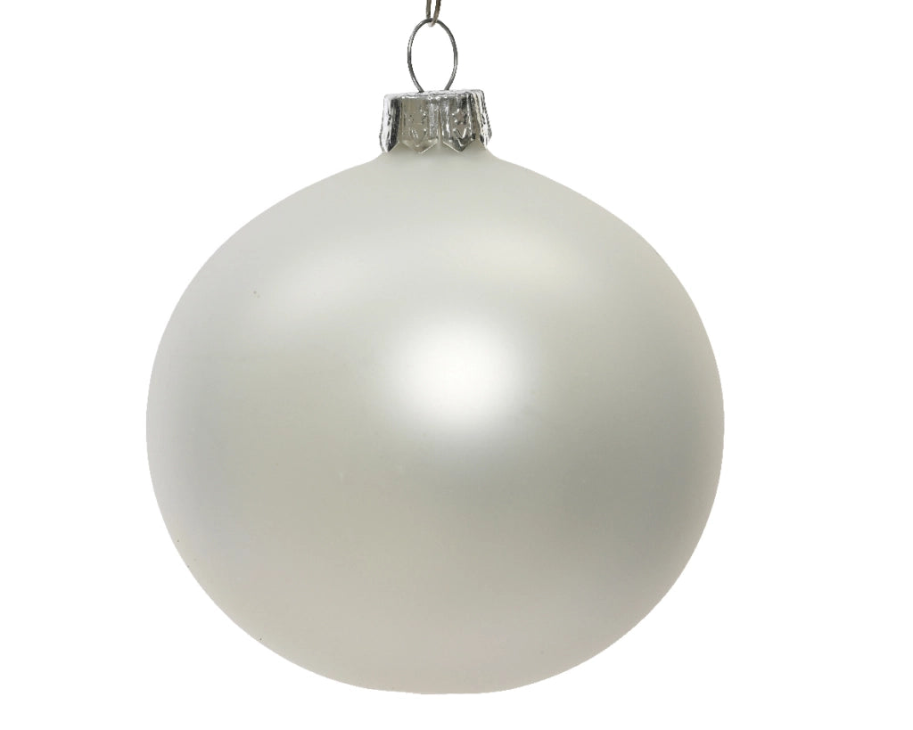 Box Da 6 Palline Di Natale Bianco Opaco 8 Cm
