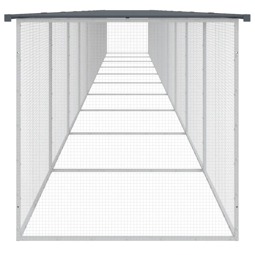 Gabbia Polli con Tetto Antracite 1003x98x90 cm Acciaio Zincato 3189053