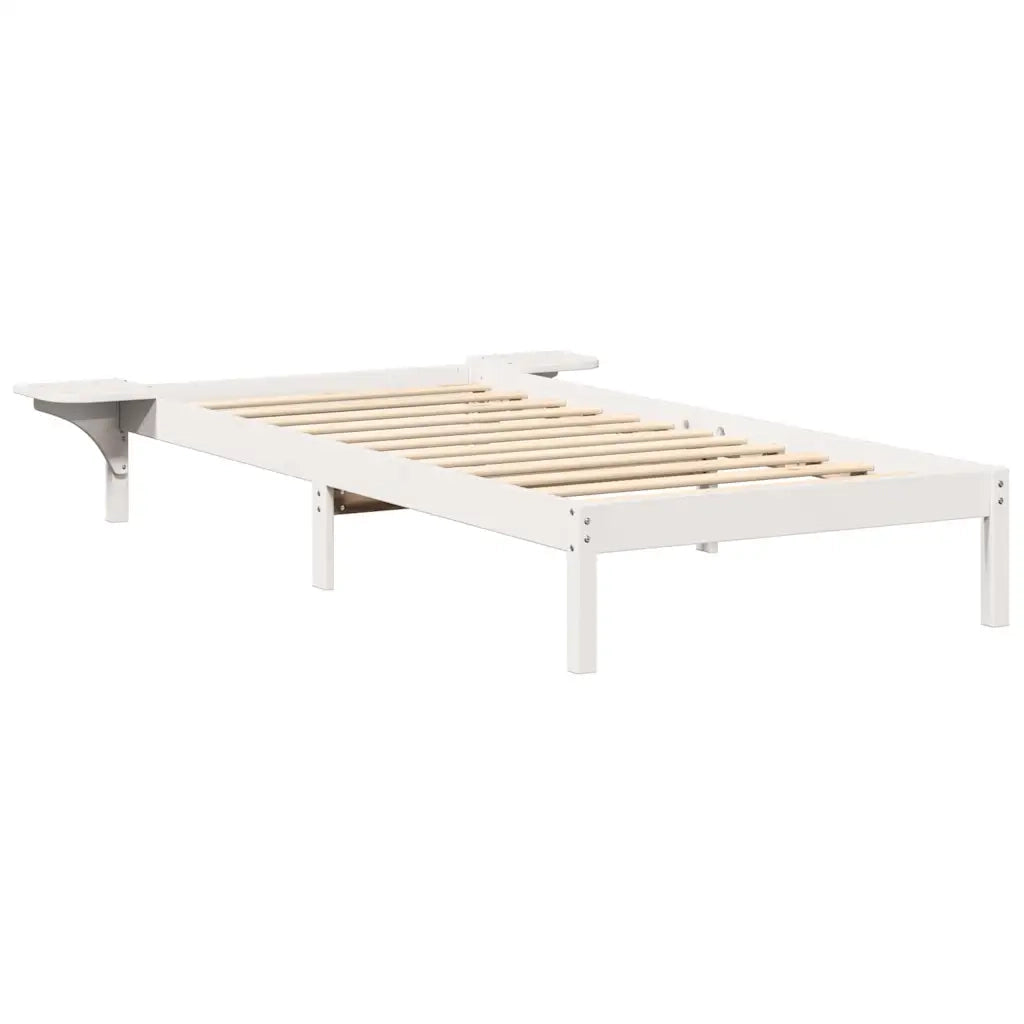 Struttura del letto Bianco 90 x 200 cm Pino massello 873206