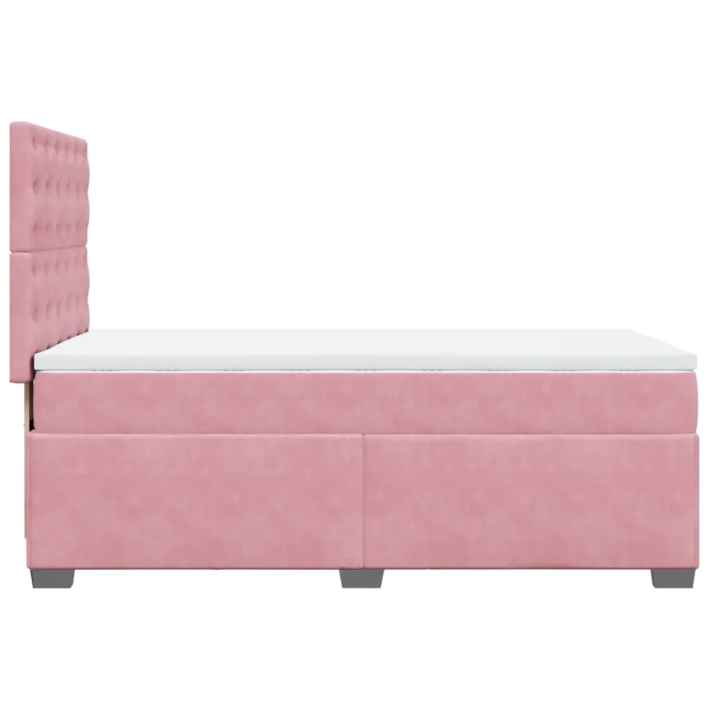 Giroletto a Molle con Materasso Rosa 80x200 cm in Velluto