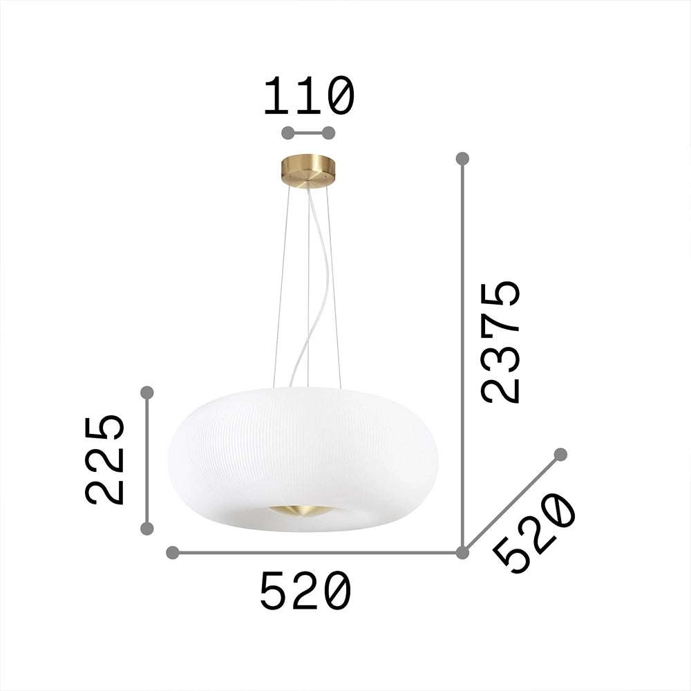 Sospensione Moderna Arizona Vetro Bianco 5 Luci Gx53 9W 3000K Luce Calda
