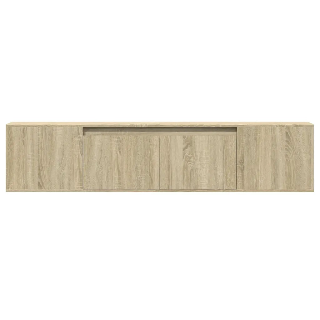 Mobile TV a Parete con LED-Mobile TV a Muro Rovere Sonoma 180x31x39,5 cm