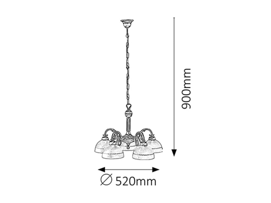 Lampadario classico Rabalux Flossi 5xE27 bronzo metallo 8815