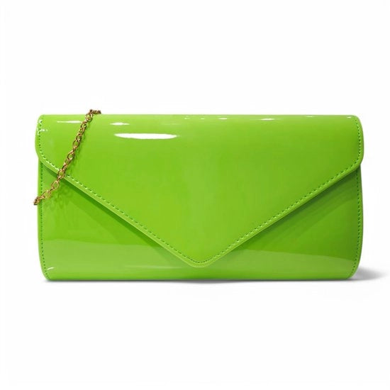 Borsa per la cerimonia, per matrimoni, eventi serali e feste, clutch, borsa a tracolla, verde neon, medio