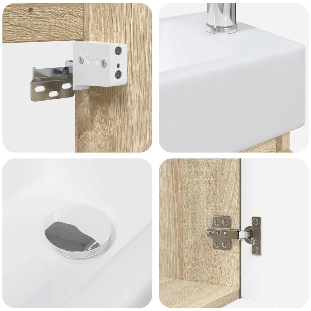 Mobile bagno con rubinetto Rovere Sonoma 45,5 x 22,5 x 84 cm 889513