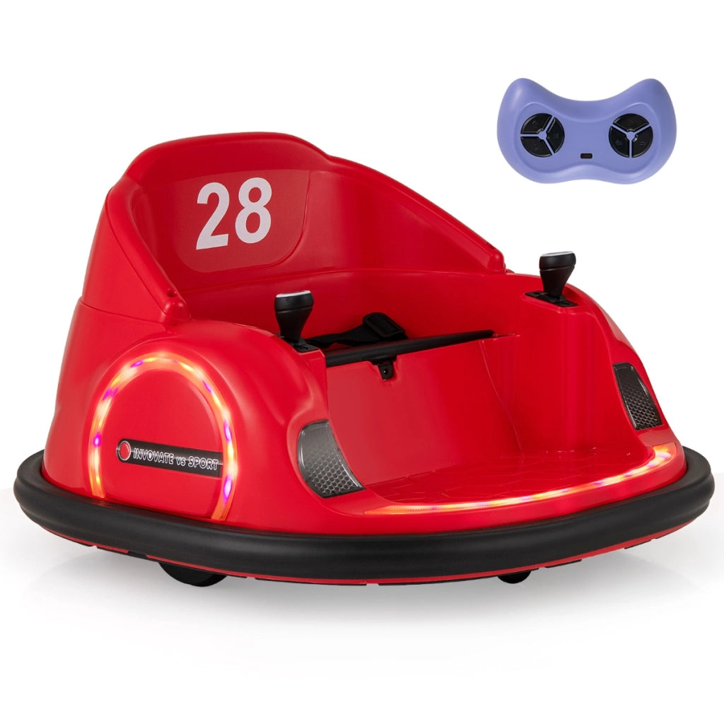 Auto a paraurti per bambini con luci LED connessione wireless musica e suoni, Auto a scoppio per bambini dai 18+ mesi Rosso
