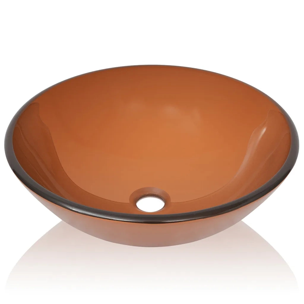 Lavandino in Vetro Temperato 42 cm Marrone CFW8233723