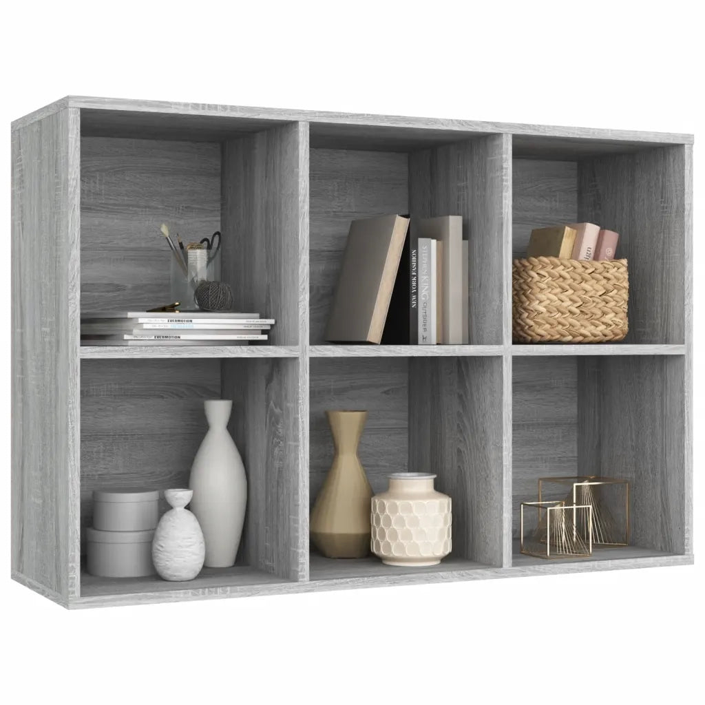 Libreria-Credenza-Armadietto Portaoggetti Grigio Sonoma 66x30x98 cm Legno Multistrato