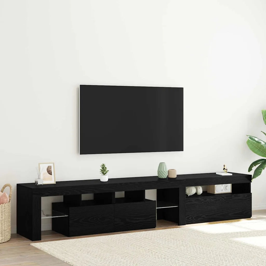 Mobile TV 2 pz-Mobile per TV-Credenza TV Rovere Nero 260 x 37 x 40 cm Legno multistrato 799150