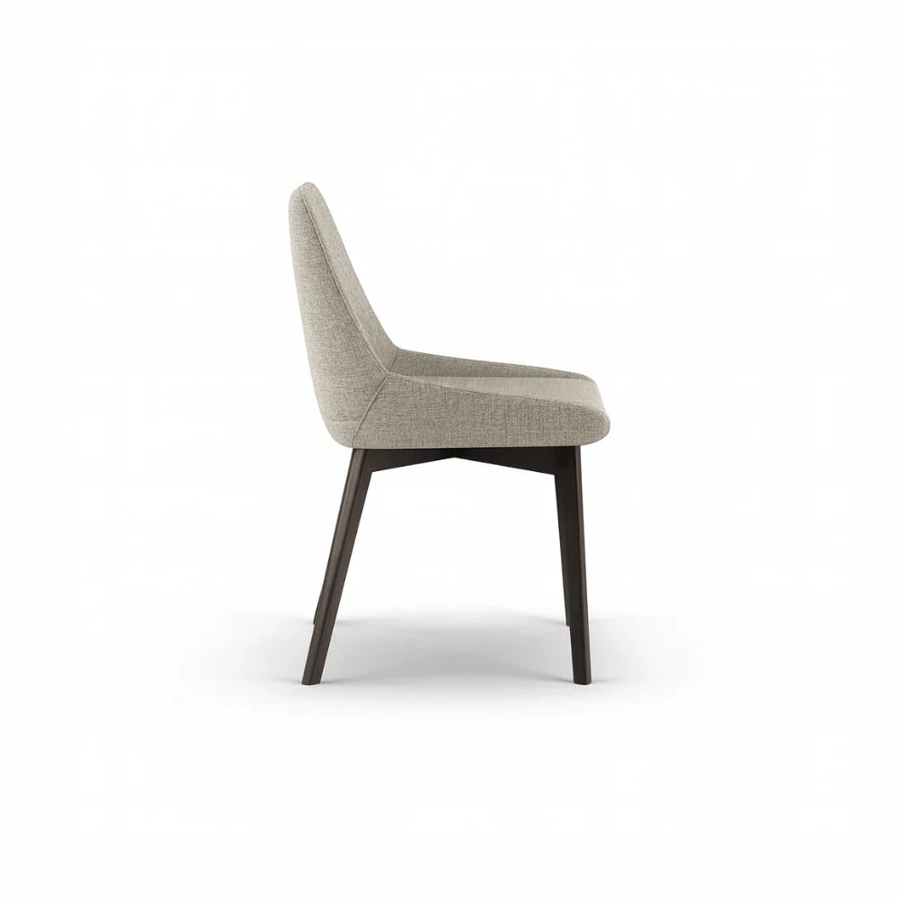 Set di 4 sedie da pranzo imbottite in tessuto beige Erythea con struttura in metallo facili da pulire | Duzzle
