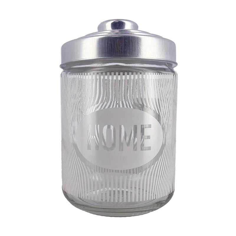 BARATTOLO DUNE IN VETRO CON FANTASIA E SCRITTA HOME IN COLORAZIONE BEIGE CON TAPPO 800 CC