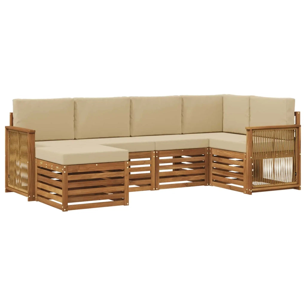 Set divano sezionale con cuscino 5 pcs Naturale 3384569
