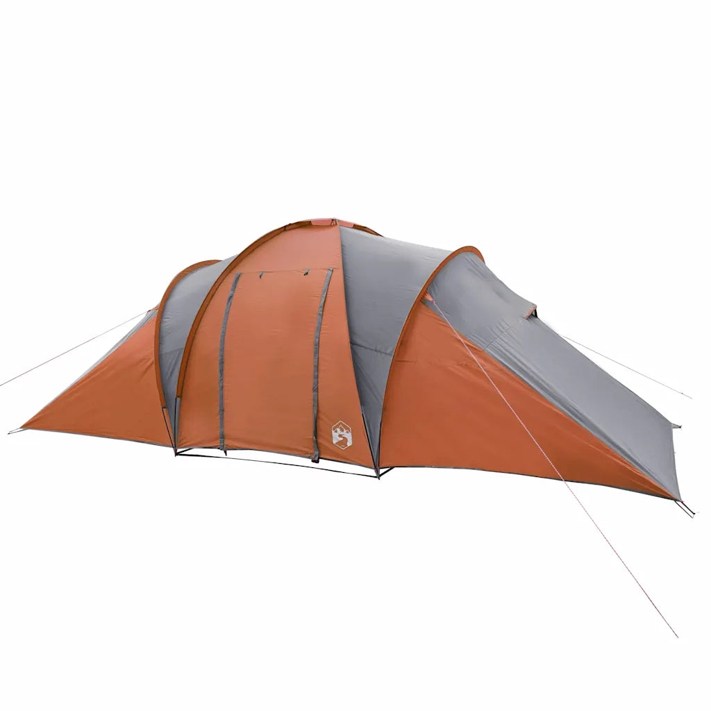 Tenda da Campeggio a Cupola 6 Persone-Tenda per Escursionismo Grigio e Arancione 420692