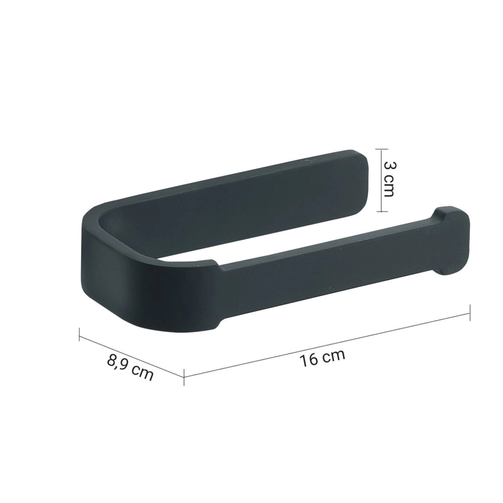 Portarotolo da muro in ottone, acciaio inox e Cromall 3224 Gedy serie OUTLINE Nero Opaco