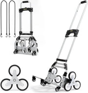 Trappino pieghevole in lega di alluminio altezza regolabile 82-116 cm maniglia regolabile a 4 ruote universali 39 x 27 cm - 50-100 kg per magazzini aeroporto centro commerciale