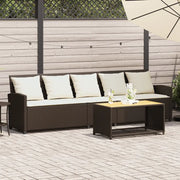 Divano da Giardino a 5 Posti con Cuscini-Sofa da Giardino-Divano da esterno in Polyrattan Marrone 869509