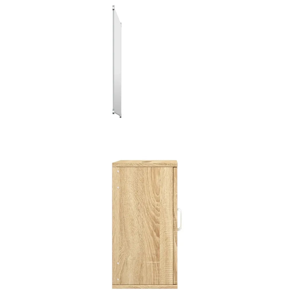 Set Mobili da Bagno 2 pz Rovere in Legno Multistrato