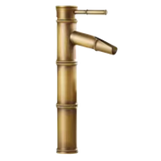 YURI | Rubinetto per bagno a cascata in bambù alto in ottone dorato | in acciaio inox per lavelli alti | Miscelatore giapponese 2 attacchi