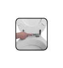 Sedile WC Universale in MDF Bianco Soft Close Sganciabile con Pulsante Centrale – Interasse 65–165 mm