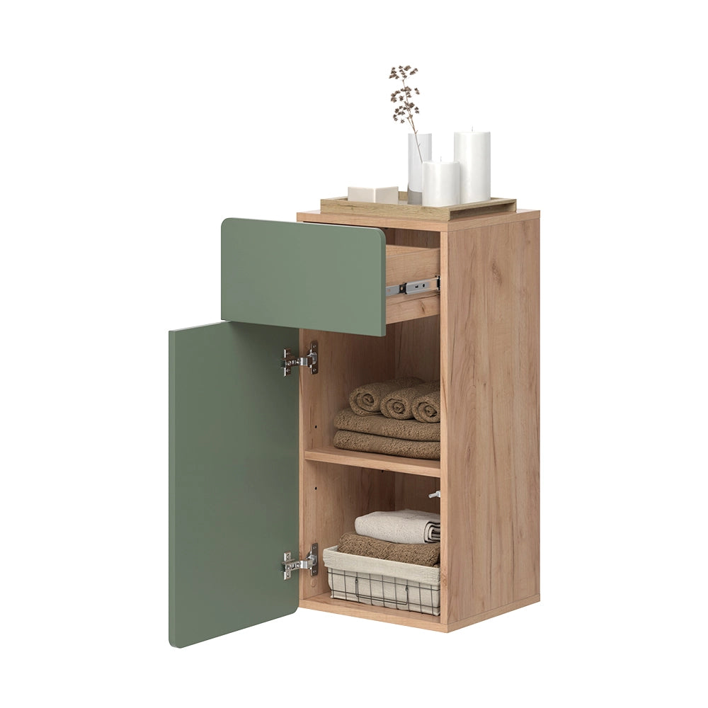 Vicco mobiletto bagno Goldkraft rovere/verde 36.6 x 76.6 cm con cassetto e anta