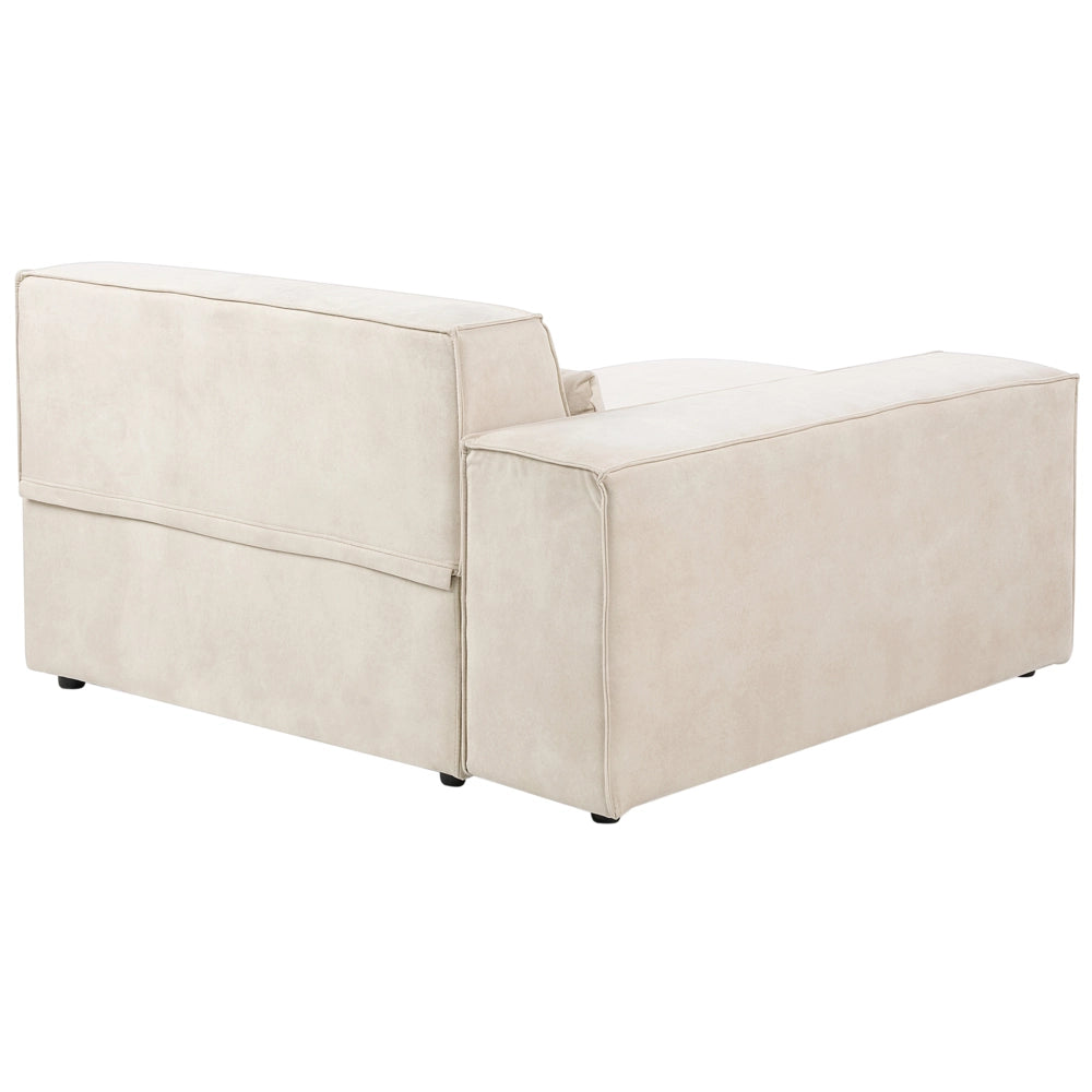 Divano angolare modulare a 2 posti a destra Divano componibile in velluto beige con gambe nere Soggiorno moderno