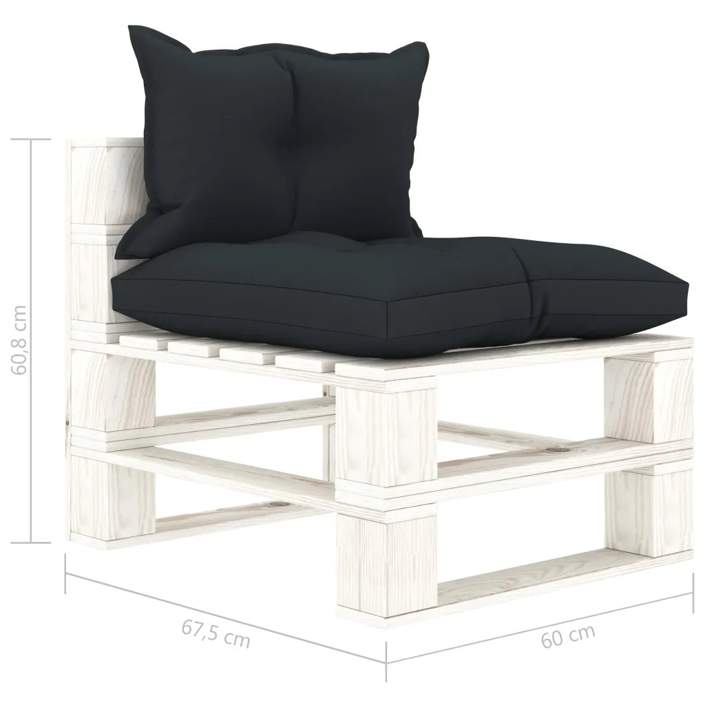 Poltrona Centrale da Giardino Pallet Cuscini Antracite in Legno 3052374