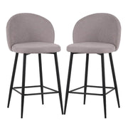 SET 2 SGABELLI MODELLO SHELLY 50X54,5X96,5  COLOR BEIGE IN TESSUTO CON COMODA SEDUTA E GAMBE ALTE COLOR NERO