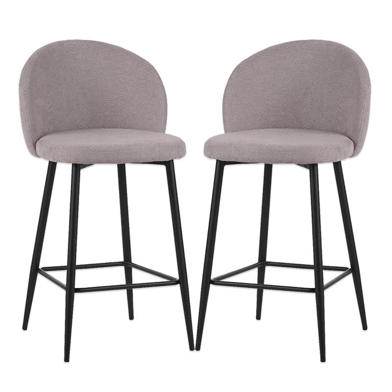 SET 2 SGABELLI MODELLO SHELLY 50X54,5X96,5  COLOR BEIGE IN TESSUTO CON COMODA SEDUTA E GAMBE ALTE COLOR NERO