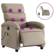 Poltrona | Sedia Relax Reclinabile Massaggio Elettrica Cappuccino Similpelle