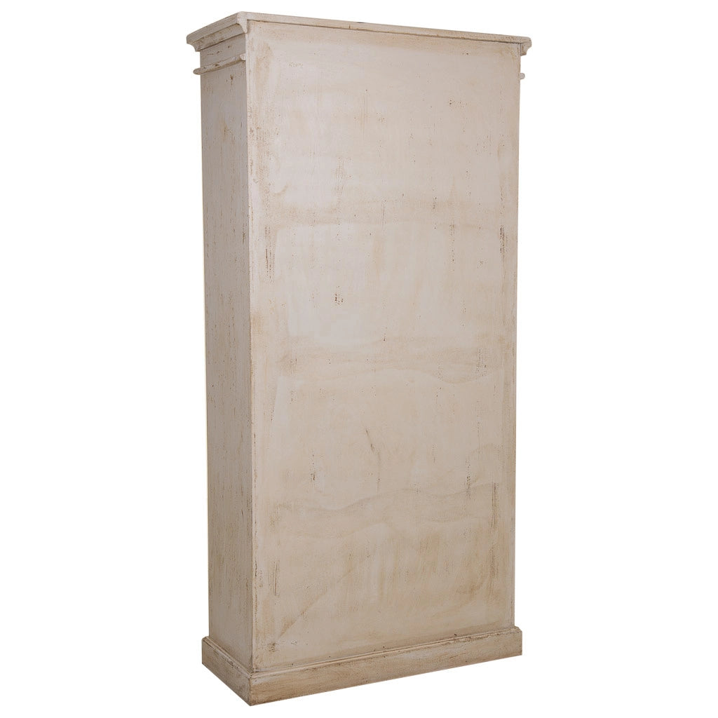 Vetrina in legno e vetro beige fatta a mano 90x40x183