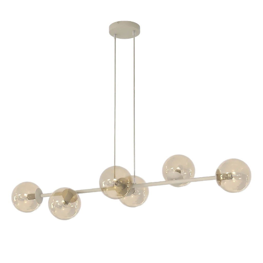 Lampadario moderno MAGNUS 6xE14 vetro beige Emibig