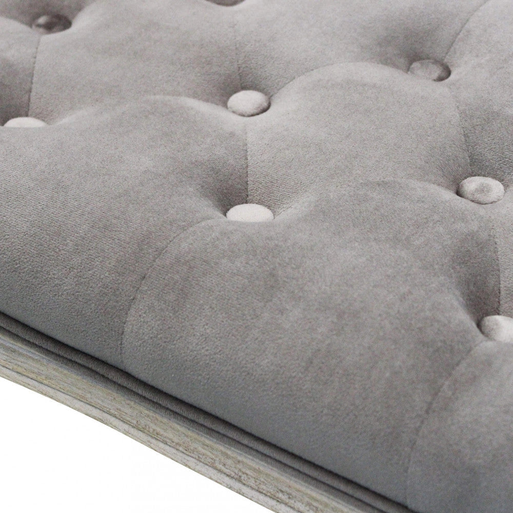 Panca Misty in Velluto Taupe 110x36x47 h cm in Legno Tortora
