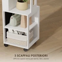 Armadio Portagioie con Specchiera Girevole a 360°, Luce LED Regolabile, Serratura e Ripiani, 37x40x165.5 cm, Nero
