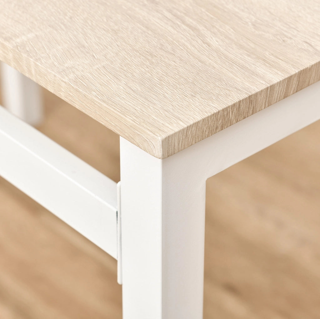 Set da pranzo 5 pezzi in MDF e acciaio grigio chiaro