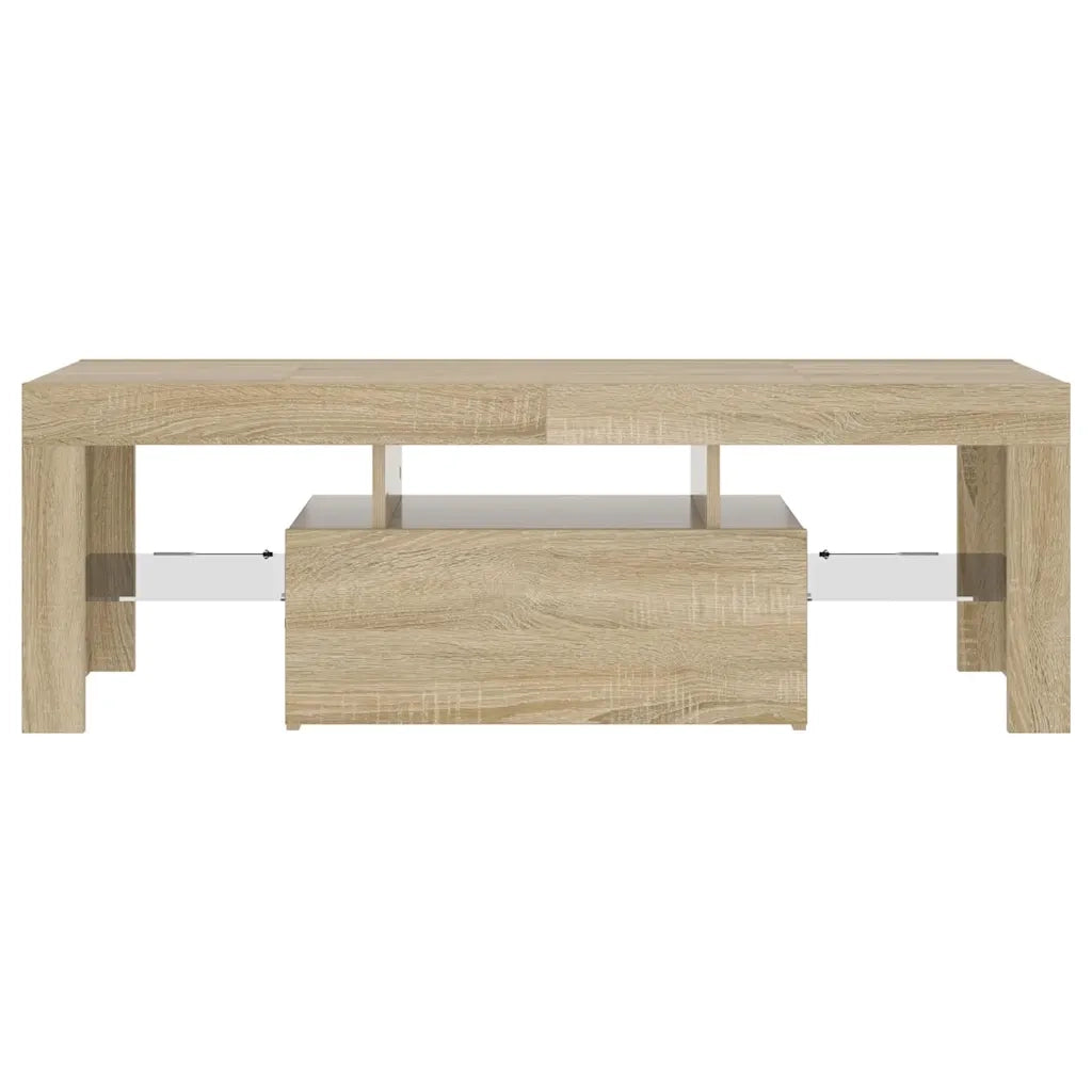 Mobile Porta TV con Luci LED Rovere Sonoma 120x35x40 cm