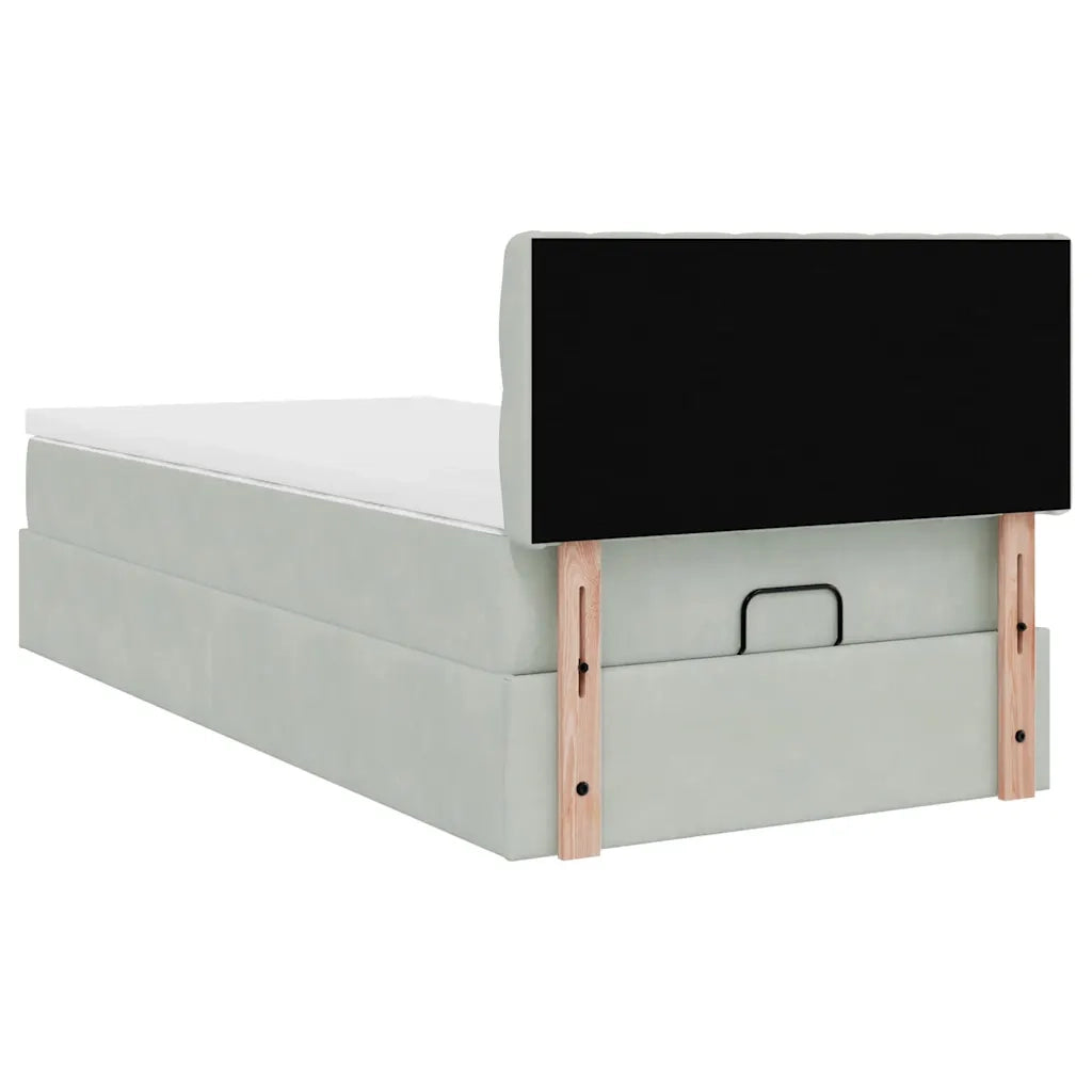 Struttura Letto Pouf con Materasso 90x200 cm in Velluto