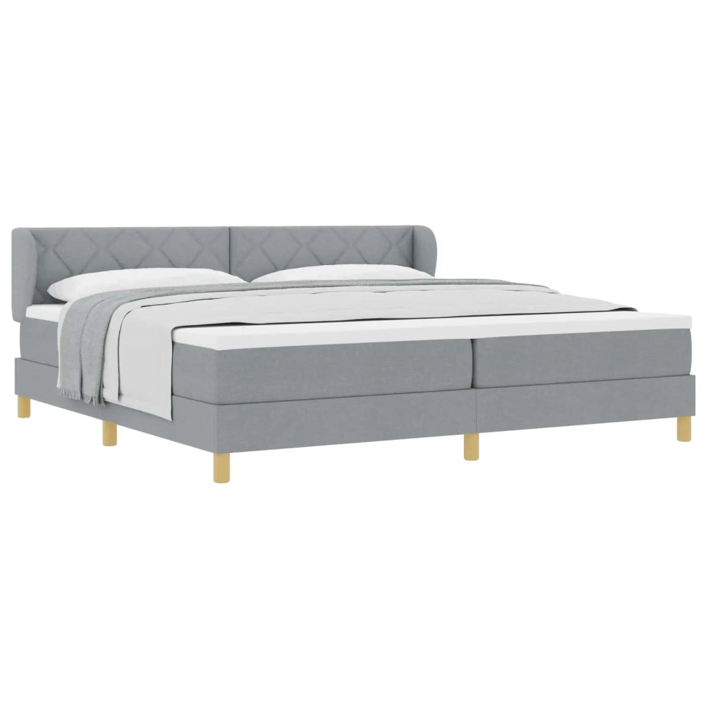 Letto a molle con materasso Grigio chiaro 200 x 200 cm Tessuto 3340297