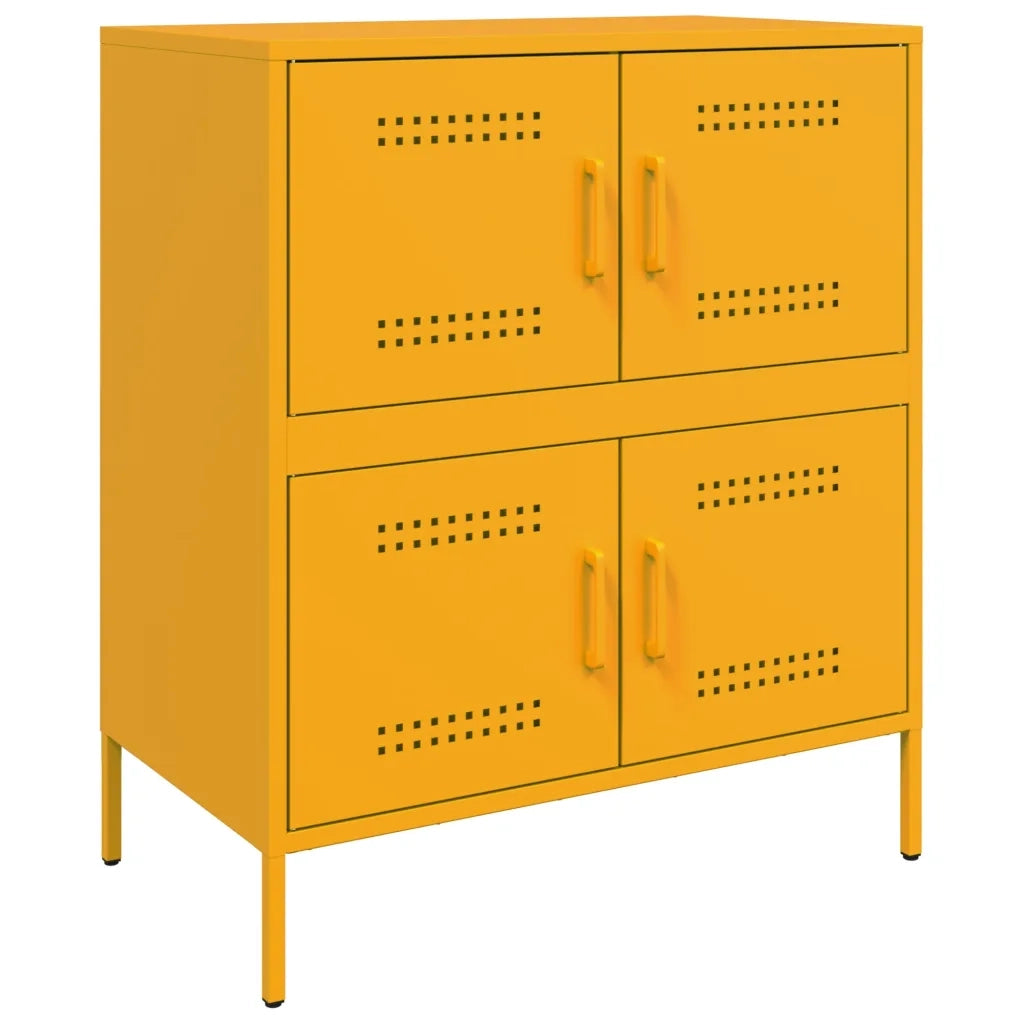 vidaXL Credenza Giallo Senape 68x39x79 cm in Acciaio
