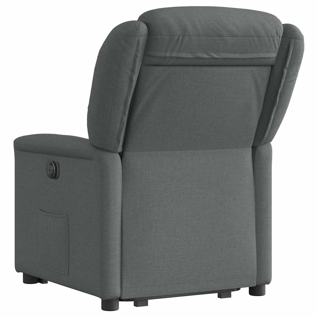 Poltrona Alzapersona Reclinabile Elettrica Grigio Scuro Tessuto 3303215