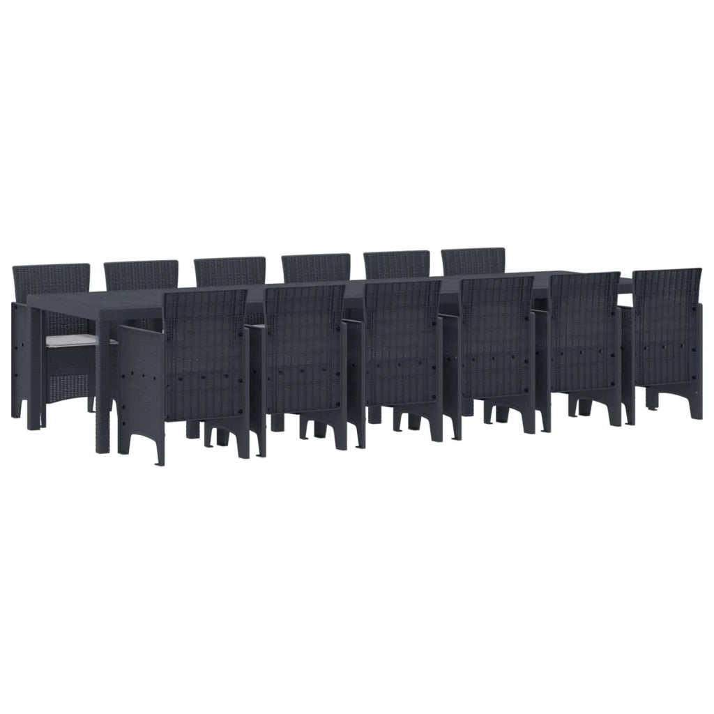 Set da Pranzo per Giardino 13 pcs Antracite Rattan Polt 3378774