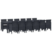 Set da Pranzo per Giardino 13 pcs Antracite Rattan Polt 3378774