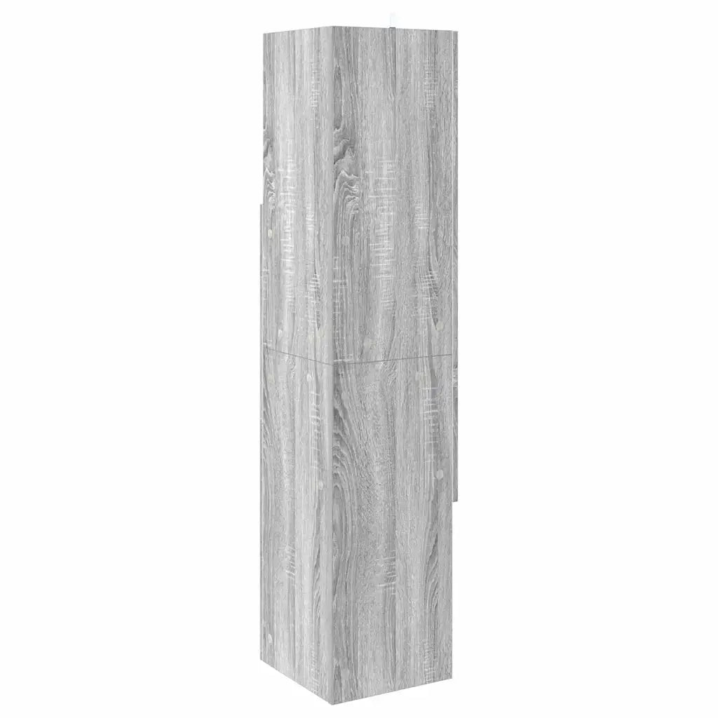 Mobile angolare Grigio Sonoma 32x32x140cm Legno multistrato 889881