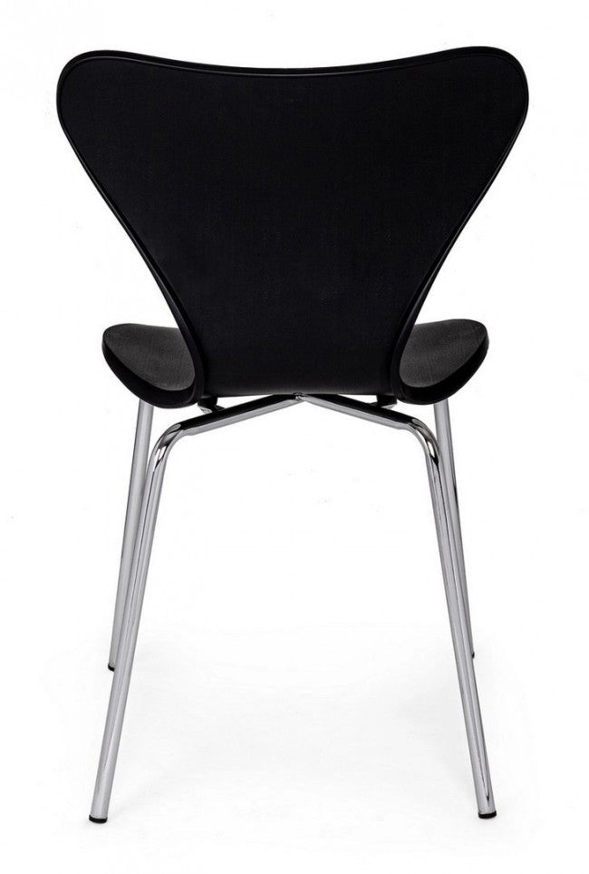 Set 4 Sedie 50x49,5x82 cm Tessa in Plastica Nero