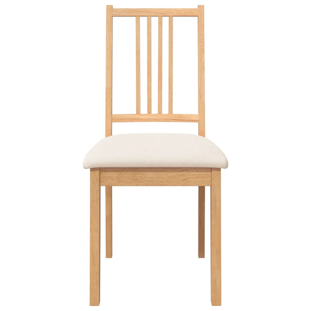 Sedie da Pranzo con Cuscini 2 pz Naturale Legno Massello Hevea 4102397