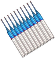 Set di 10 pezzi di frese in acciaio inossidabile, cornice blu, frese CNC-PCB, frese per la gravure, frese per la scultura (10 mm) - 10 pezzi