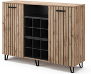 Credenza Amber, Marrone, 38 x 100 cm con 2 porte, con vano portaoggetti per spazio aggiuntivo