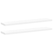 2 pz Scaffali a Parete | Ripiano a parete | Mensole a Parete Bianchi 120x23,5x3,8 cm in MDF